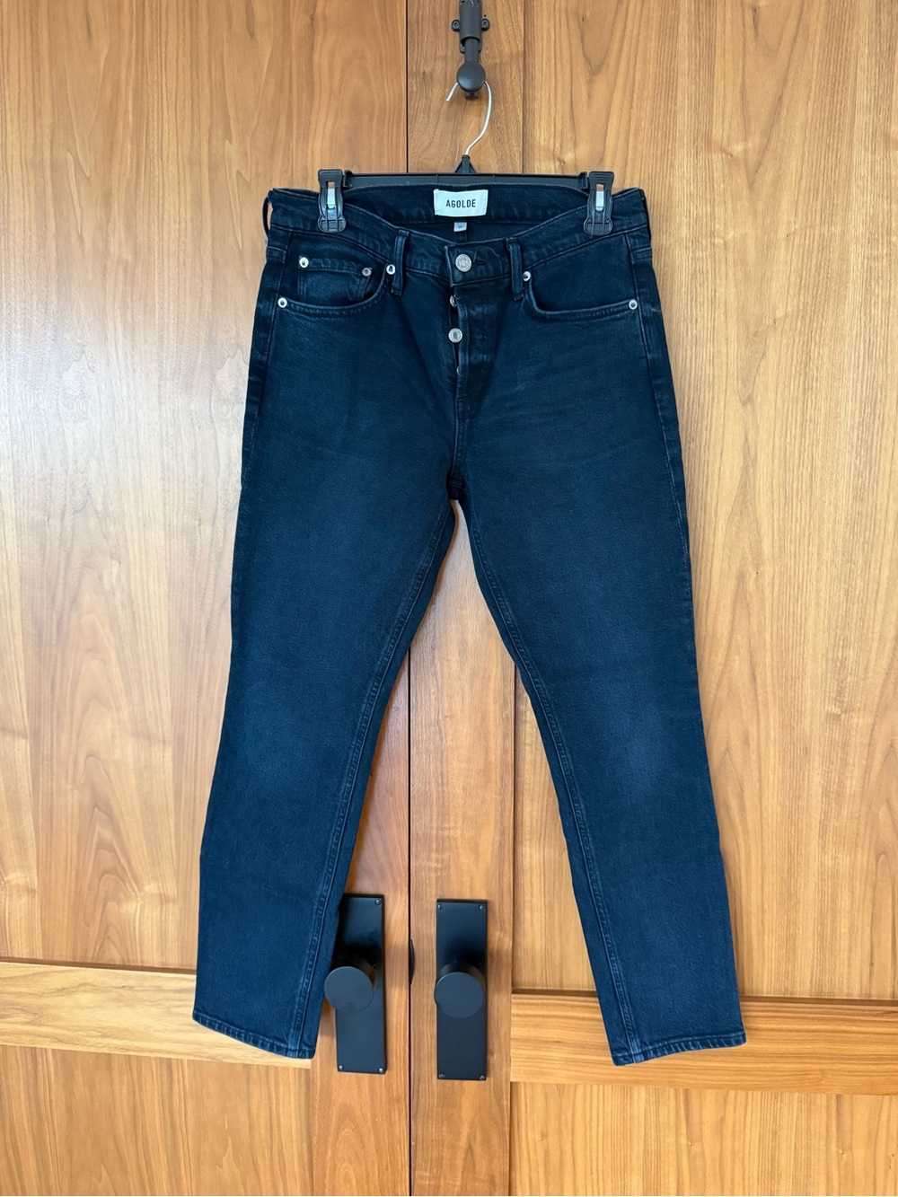 Agolde women’s dark blue Slim Jeans - Button Fly Denim